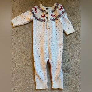 Hanna Andersson Reindeer Sweater Romper